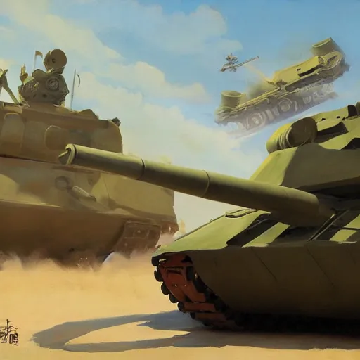 Image similar to greg manchess painting of a tank with an anime decal, organic painting, sunny day, matte painting, bold shapes, hard edges, street art, trending on artstation, by huang guangjian, gil elvgren, ruan jia, randy vargas, greg rutkowski