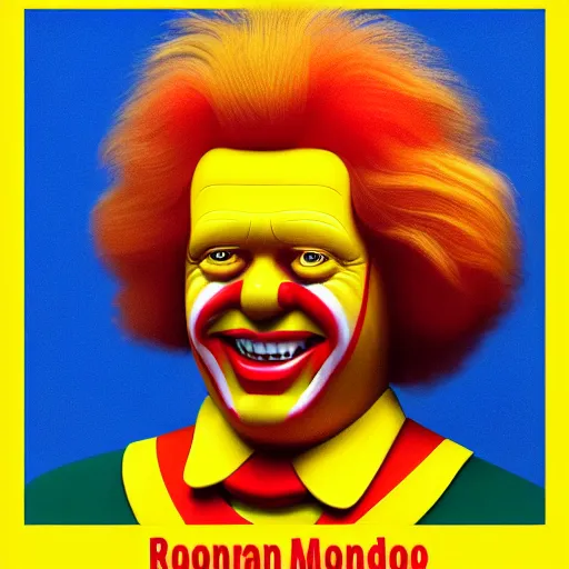 Prompt: photo portrait of ronald mcdonald with the face of gary busey, ronald mcdonald, realistic, hyperrealistic, 8 k resolution, hd quality, very detailed, highly detailed, intricate details, real life, real world, trending on artstation, digital art, really realistic, very realistic, headshot, head in frame, photograph, portrait