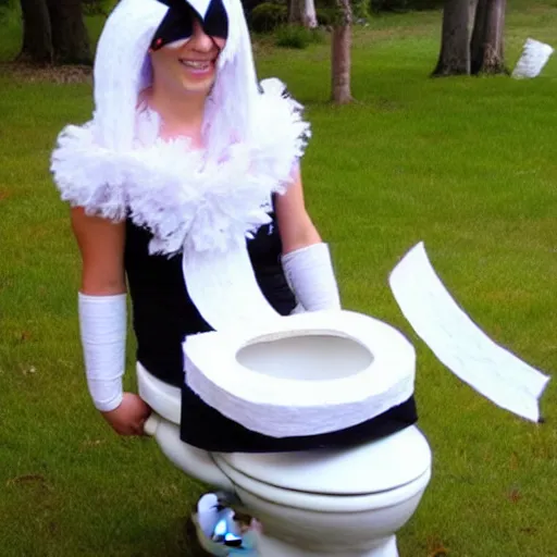 Image similar to creative costume made with toilet paper