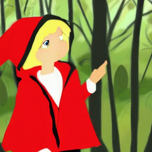 Image similar to if little red riding hood was a boy