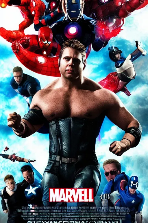 Image similar to gachimuchi billy herrtington marvel movie poster