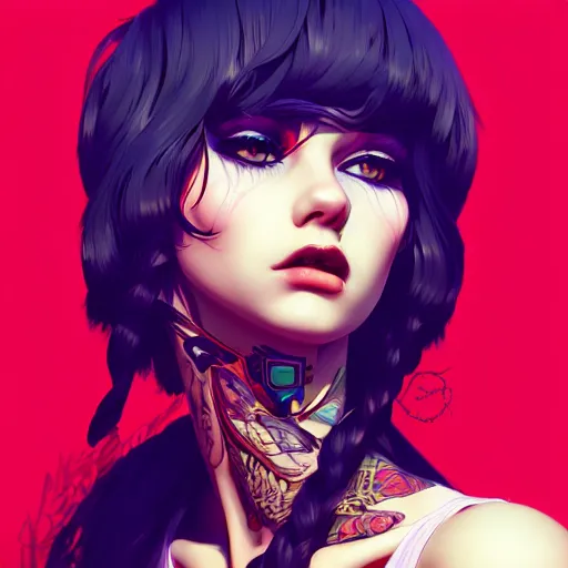 Image similar to a portrait of a beautiful punkrock gypsy, art by ilya kuvshinov and wlop and artgerm and josan gonzalez, digital art, highly detailed, intricate, sharp focus, trending on artstation hq, deviantart, pinterest, unreal engine 5, 4 k uhd image