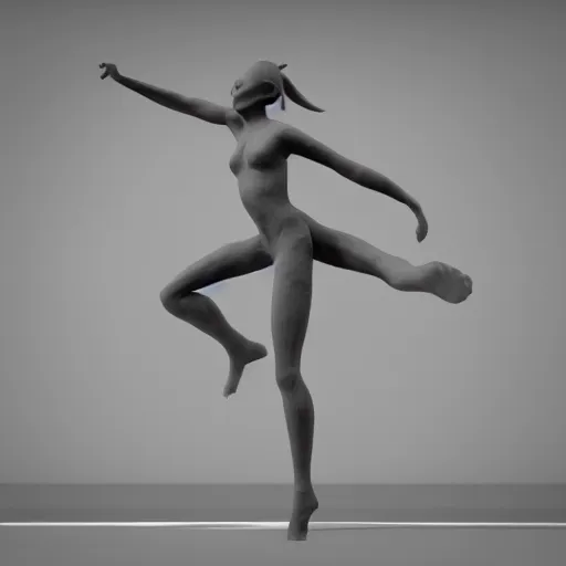 Prompt: 3 d render of female sculpt dancing in slow motion