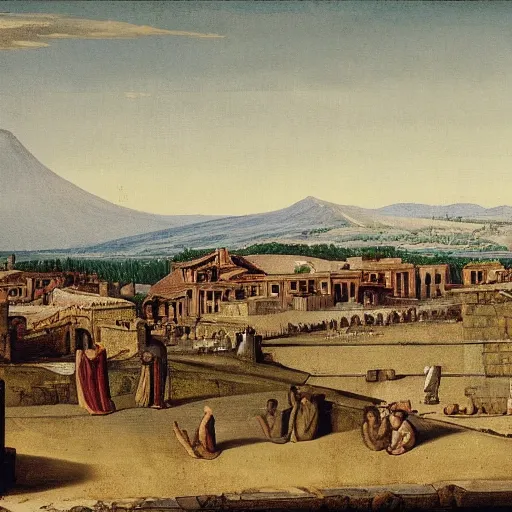 Image similar to the view of pompeii painted in the style of martinus rørbye