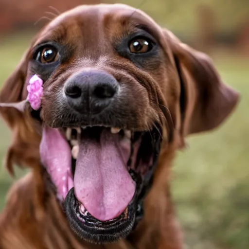 dog with human smile