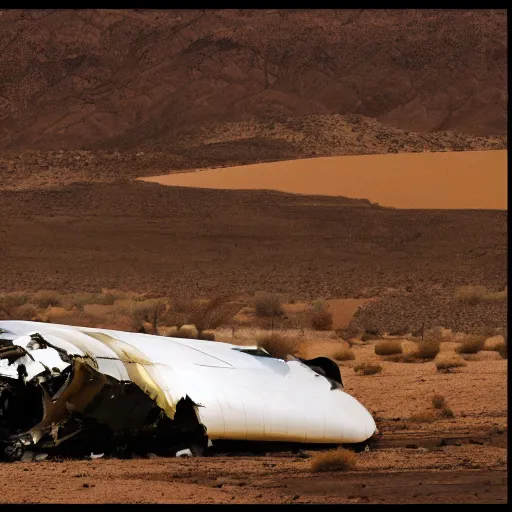 Image similar to Plane crash in the desert. Realistic photo. Award winning photo. 4k. 8k