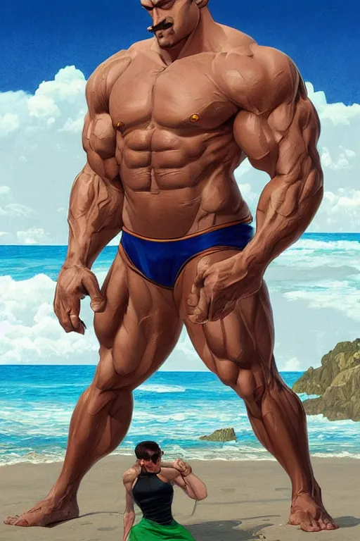 Giga chad on the beach