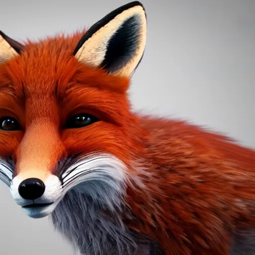 Prompt: a highly detailed photographic render of a fox animal, beautifully lit, ray traced, octane 3D render, octane render, unreal engine