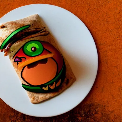 Image similar to an icon of a chicken wrap, in the style of iphone emoji, clay art