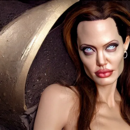 Image similar to animatronic Angelina Jolie, exposed mechanics, photo, Stan Winston studios, detailed, 4k