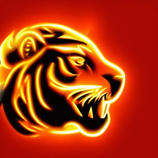 Prompt: flaming tiger, digital art, logo, simple, angular, firefox - n 4