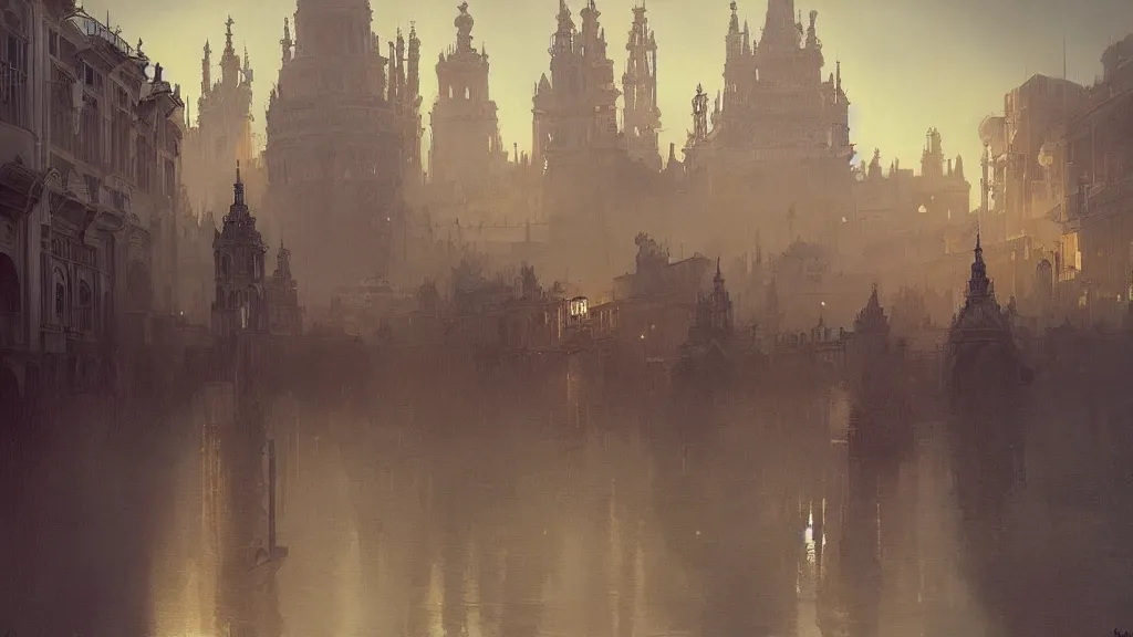 Prompt: sevilla city of spain, reflexions, cyberpunk, verry high details by william turner art, greg rutkowski and alphonse mucha, trending on artstation, very very detailed, masterpiece,