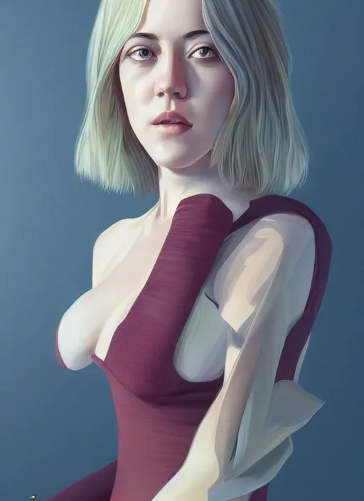 Image similar to hyper detailed ultra sharp of beautiful portrait jena malone, beautiful girl, beautiful full body, character artist, mature content, elegant, 2 d, ultra highly detailed, digital painting, smooth, sharp focus, artstation, art by ilya kuvshinov!