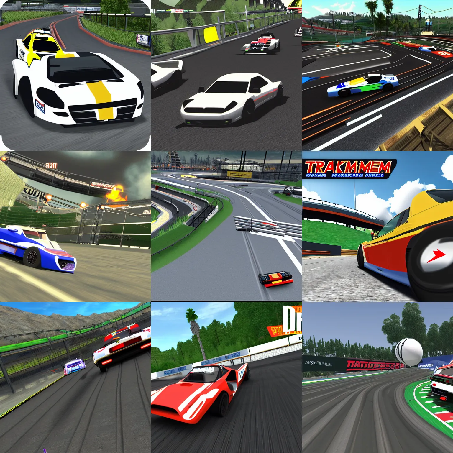 Prompt: trackmania in the style of initial d