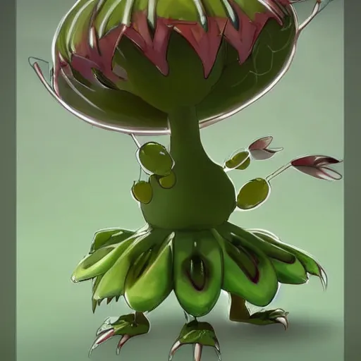 Prompt: a pokemon that looks like a dionaea muscipula, the dionaea muscipula that is laughing ， digital art, trending on art station. unreal engine.