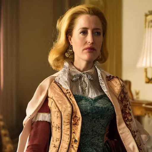 Prompt: gillian anderson playing the role of catherine the great