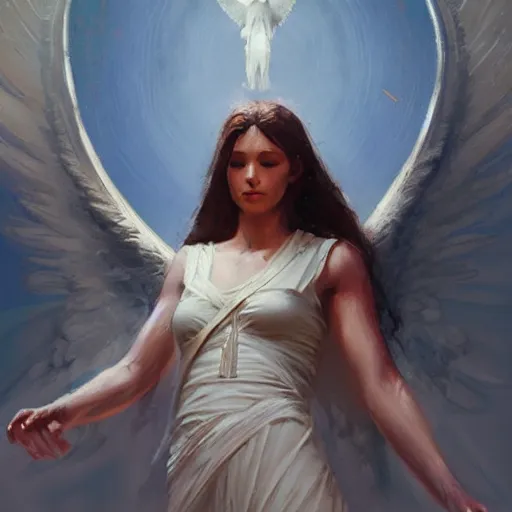 Prompt: biblically accurate angel, oil painting, by Greg Rutkowski