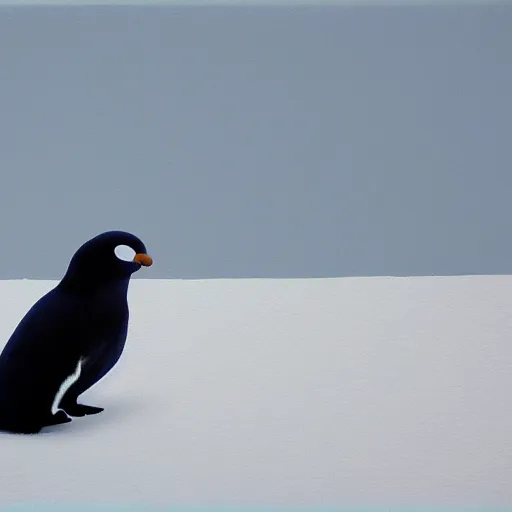 Image similar to hyperrealistic photo of pingu in real life, arctic wildlife photographer's picture, extremely detailed, impressive shading, polar bears in the beakground