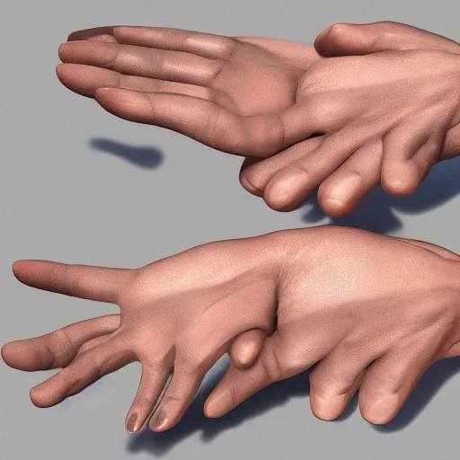 Image similar to Hands, hard surface, tonemapped in the style of Artstation