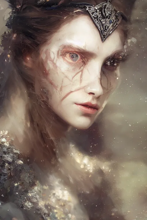 Image similar to medieval princess, gorgeous, close-up portrait, intricate, elegant, volumetric lighting, scenery, digital painting, highly detailed, artstation, sharp focus, illustration, concept art, ruan jia, steve mccurry