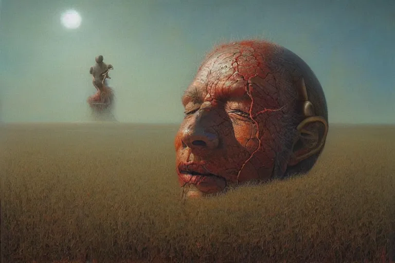 Prompt: call the prime land from the yeast. hyperrealistic acrylic painting. artgerm, beksinski and tuomas korpi. indian and japanese mythology.