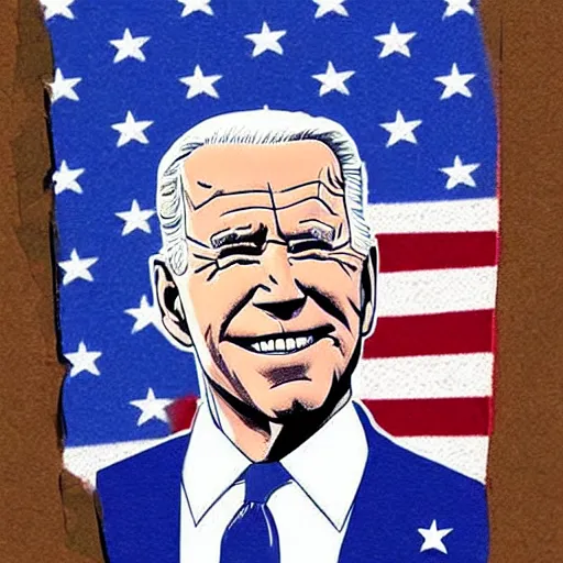 Prompt: drawing, Joe Biden dressed as a dinosaur, open-faced