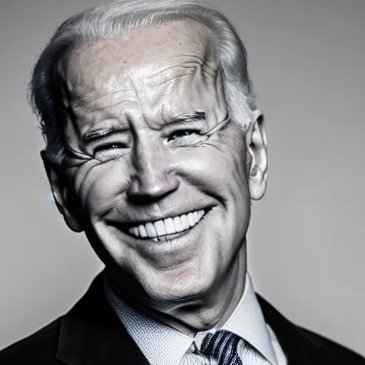 Image similar to portrait photo of a joe biden with a black eye looking into the camera, indoors, f 1. 4, golden ratio, rim light, top light, overcast day