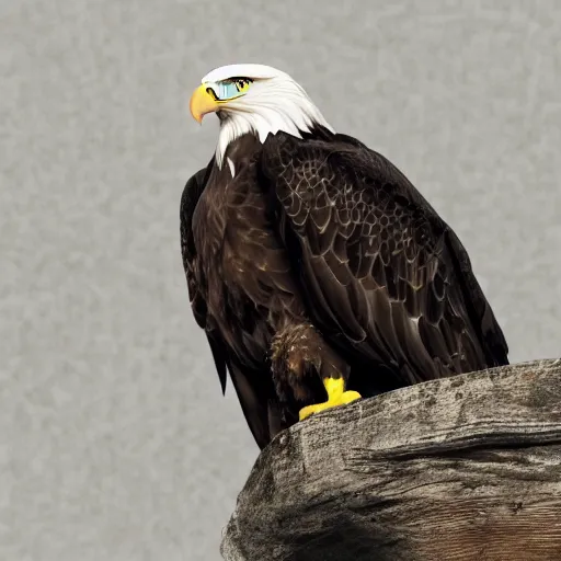 Image similar to eagle, bald, realistic, perched