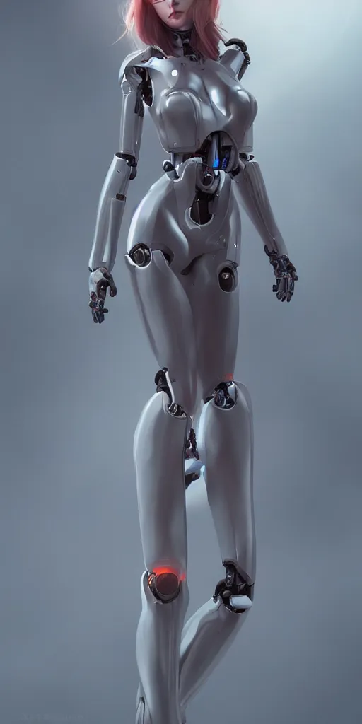 Image similar to beautiful girl with sci - fi fullbody suit, robotic body, by wlop, artstation contest winner