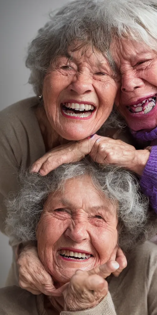 Image similar to smiling grandmas in the house on psychedelics