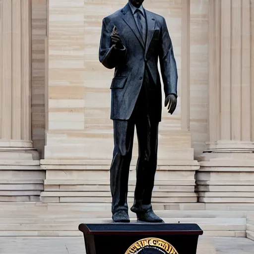 Prompt: A statue of Barack Obama