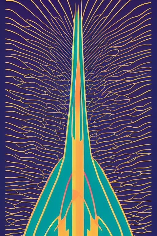 Image similar to minimalist boho style art of colorful burj al arab, illustration, vector art