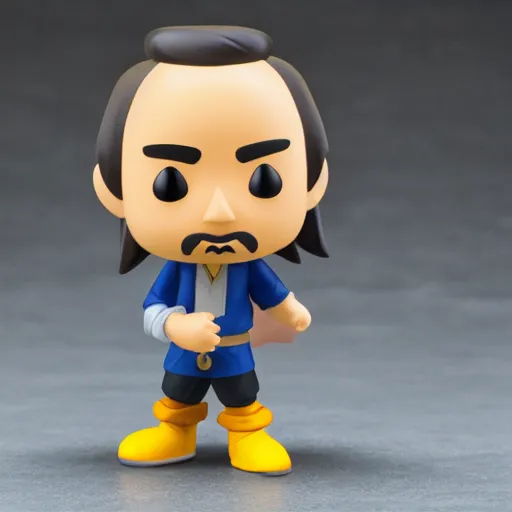 Image similar to Shigeru Miyamoto Funko Pop, figurine, 24mm lens, high resolution 8k, studio lighting,