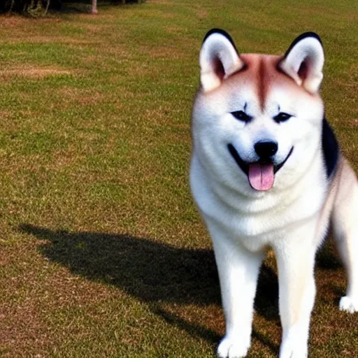 Image similar to an akita inu shaped like a heart