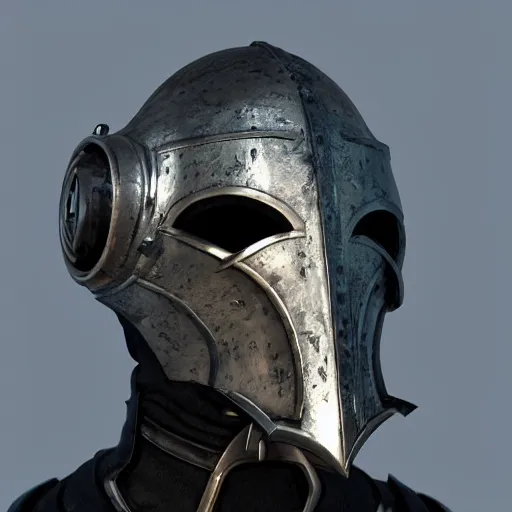 Prompt: futuristic medieval mask of the Black Plague, octane render, 3D, unreal engine, coherent like Dall-E 2