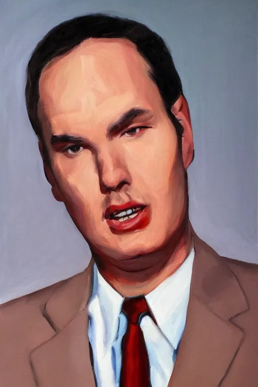 Prompt: portrait of young norm macdonald in weekend update, oil painting by wilson mclean, sharp focus, masterpiece, highly detailed