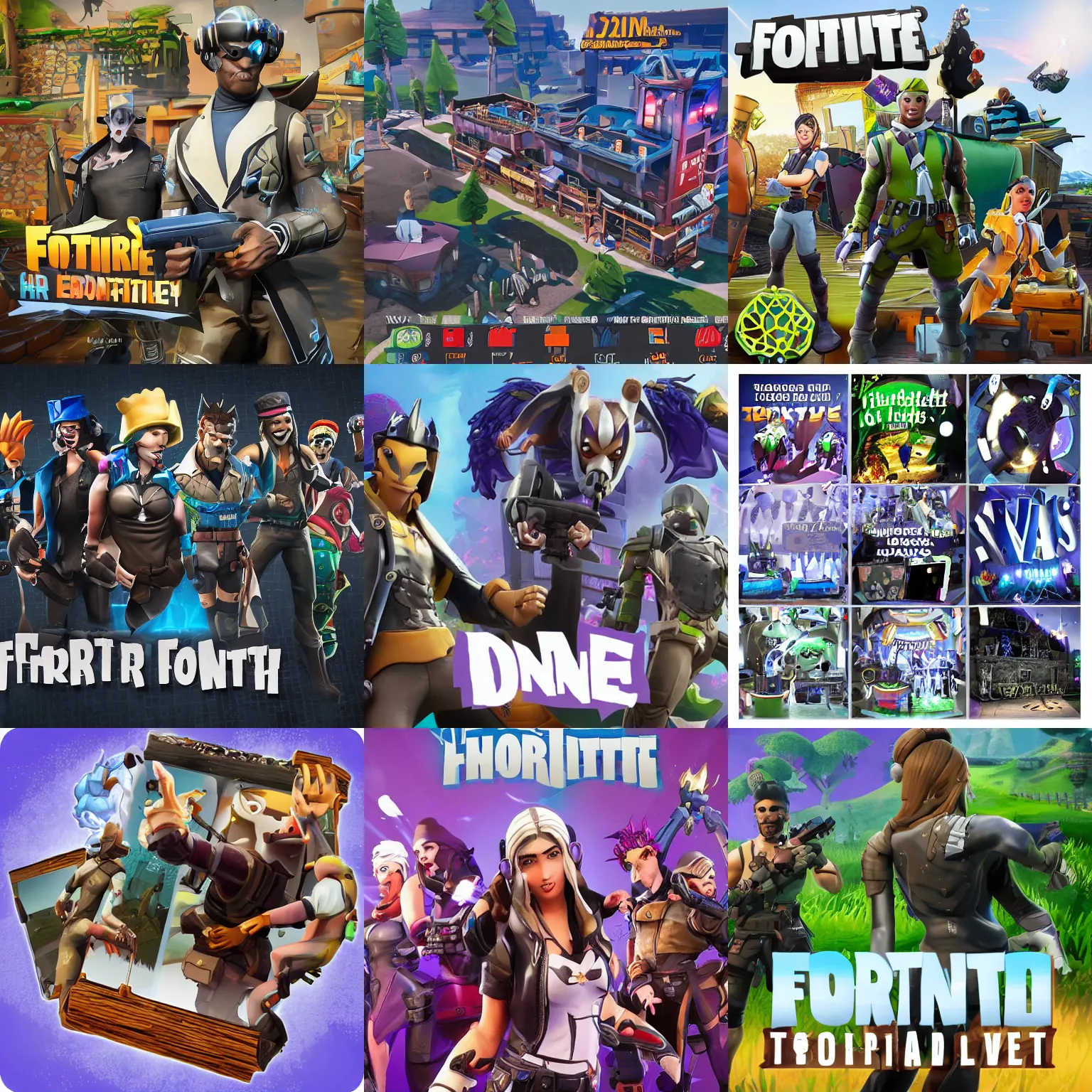 Image similar to Fortnite text logo English