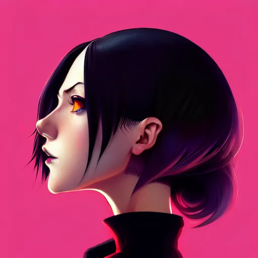 Image similar to a beautiful slim goth girl with blonde hair ignores you, art by ilya kuvshinov and lois van baarle and ross tran and range murata and artgerm and andy warhol, norman rockwell, digital art, highly detailed, profile picture, intricate, sharp focus, trending on artstation hq, deviantart, pinterest, unreal engine 5, 4 k uhd image