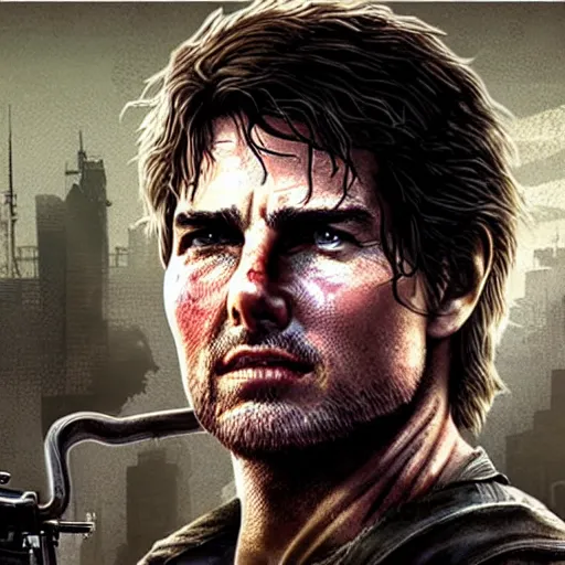 Image similar to tom cruise as a the last of us character
