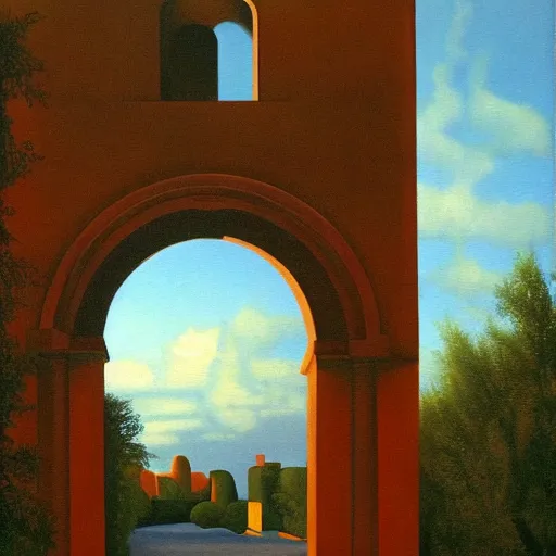 Prompt: a painting of an archway, by clarence holbrook carter