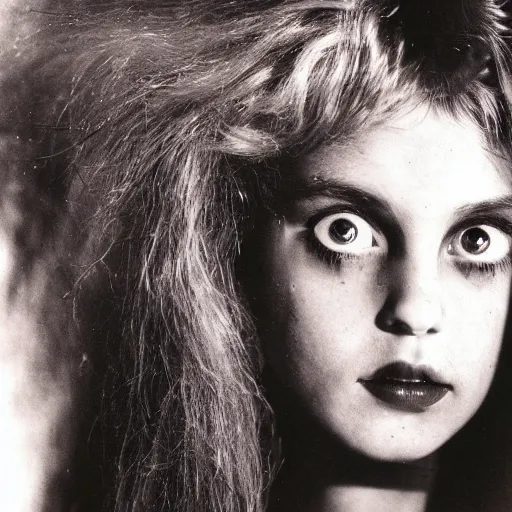 Prompt: high quality high detail photograph by richard avedon, hd, magical psychic girl has demonic look in her eyes, photorealistic lighting