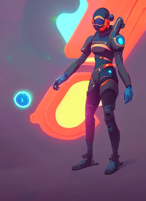 Image similar to indo - futuristic pilot + full body | hyperrealistic digital painting by makoto shinkai, ilya kuvshinov, lois van baarle, rossdraws | indofuturism in the style of hearthstone and overwatch, trending on artstation | orange highlights and complimentary colors