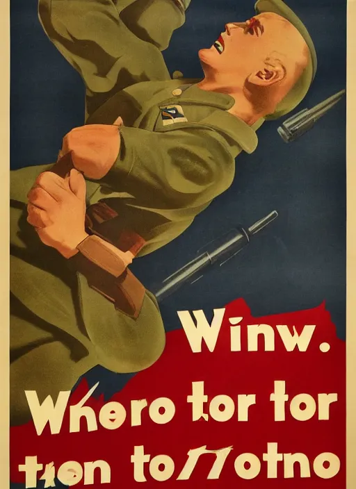 Prompt: wwii propaganda poster