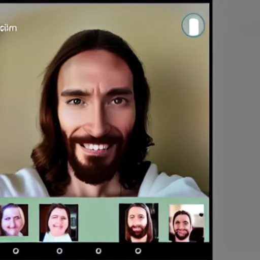 Prompt: video call with Jesus christ