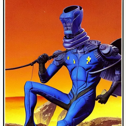 Image similar to concept art, stylized, super exaggerated proportions, concept design, male, science fiction suit, by jean giraud