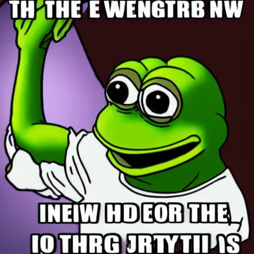 Prompt: the funniest new Pepe the frog meme