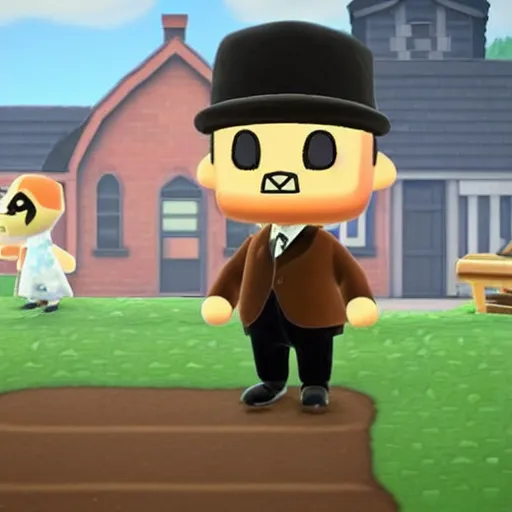 Image similar to Tommy from Peaky Blinders in Animal Crossing