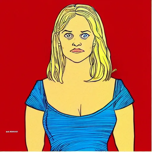 Image similar to “ reese witherspoon retro minimalist portrait by jean giraud, moebius starwatcher comic, sharp, smooth face, 8 k ”