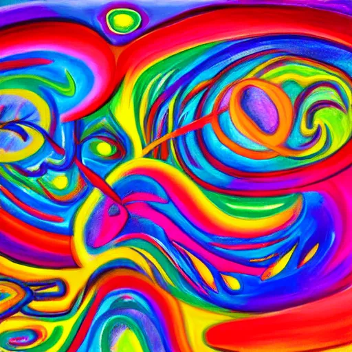 Prompt: a colorful iridescent painting with lots of different colors, an abstract painting by peter max, andre masson, behance contest winner, metaphysical painting, vibrant colors, psychedelic, vivid colors