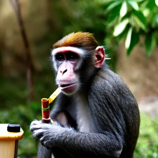 Image similar to monkey smoking a marijuana joint